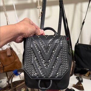 MCM Studded Black Leather Body sling or crossbody